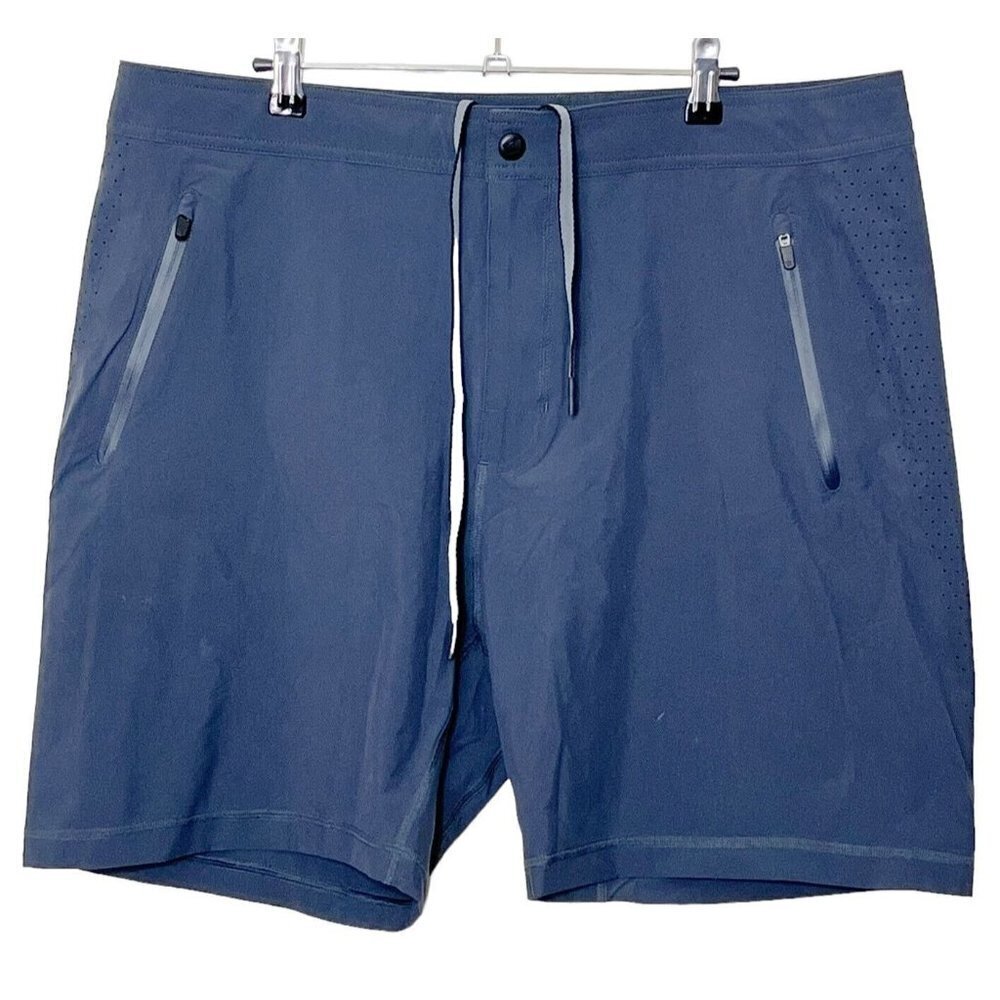 Mack Weldon 4 Way Active Shorts Navy Zipped Pocke… - image 1